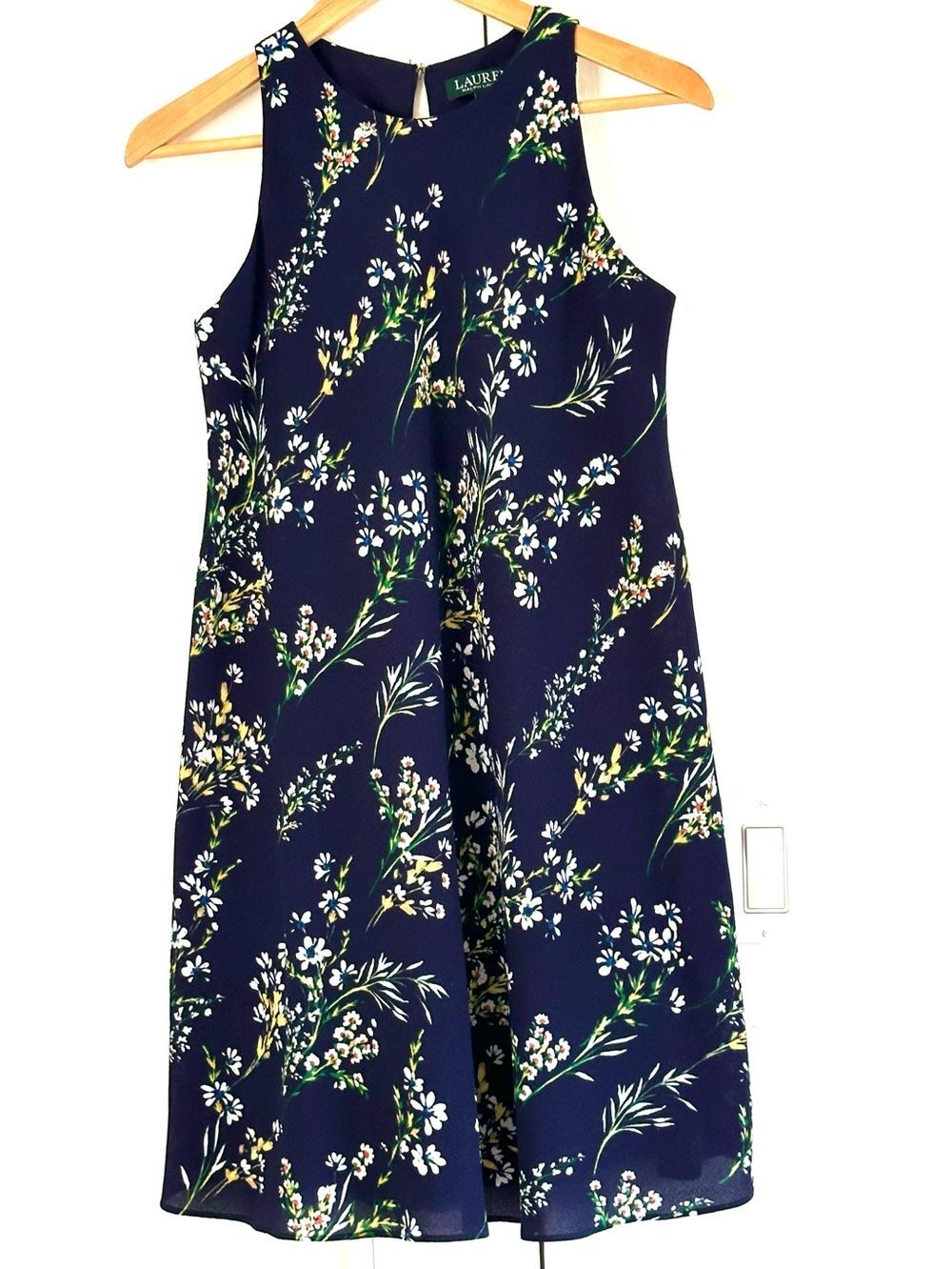 Lauren Ralph Lauren Petite Feminine Navy Floral Dress 4P